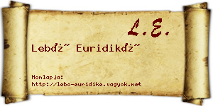 Lebó Euridiké névjegykártya